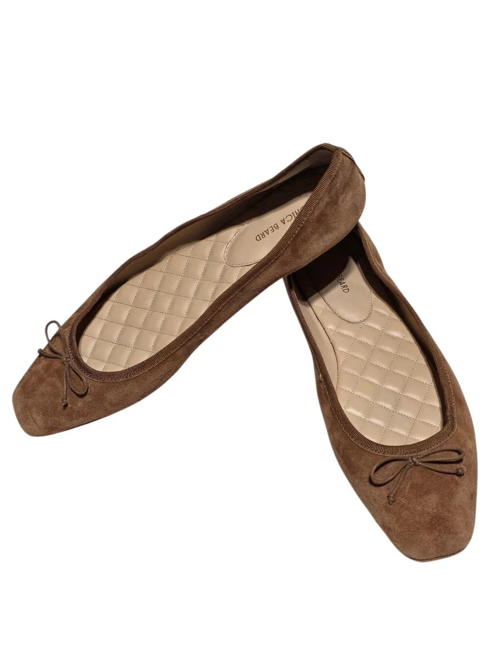 VERONICA BEARD SQUARE TOED BEATRIX SUEDE BALLET FLAT HAZELWOOD SZ 10